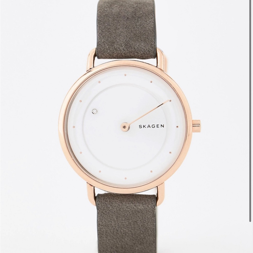 Skagen Horisont Special-Edition Genuine Diamond Gray Leather Watch - Picture 5 of 10